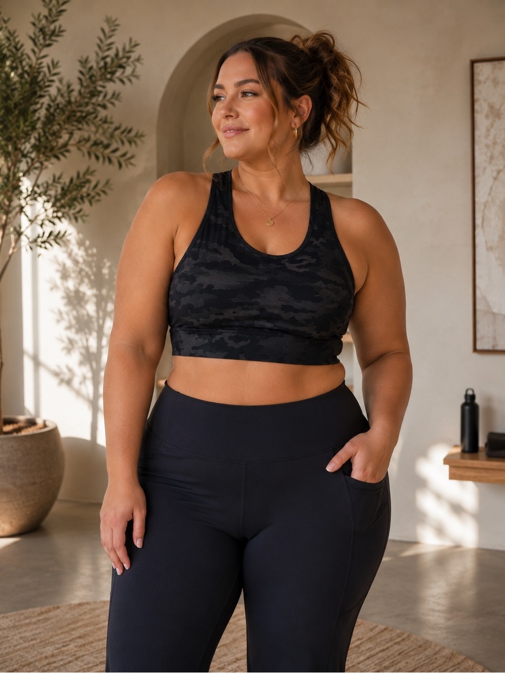 Fabletics Women's Camo Sports Bra Size Large (Estimated) - Medium Support